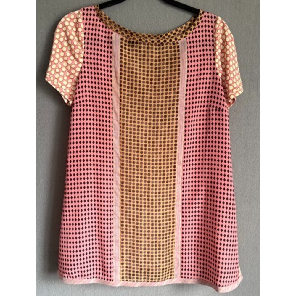 Tessuto Della‎ Memoria Blouse Women Small Multicolor Geometric Print Top Casual